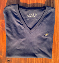 Load image into Gallery viewer, Dove V-Neck Tee (Navy)
